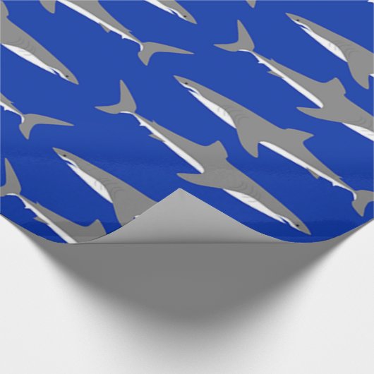 Grote witte haai cadeaupapier (Hoek)