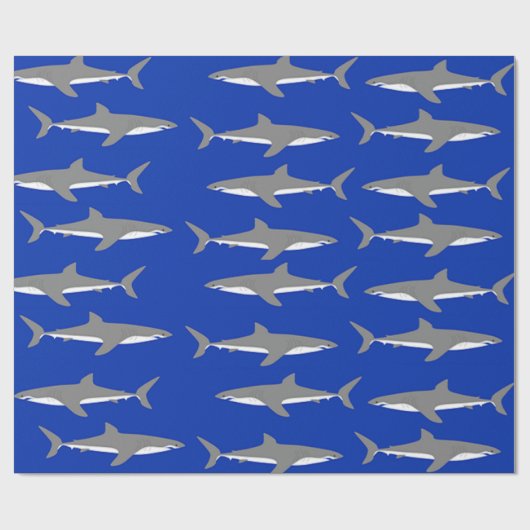 Grote witte haai cadeaupapier (Vlak)
