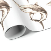 grote witte haai cadeaupapier (Rol Hoek)