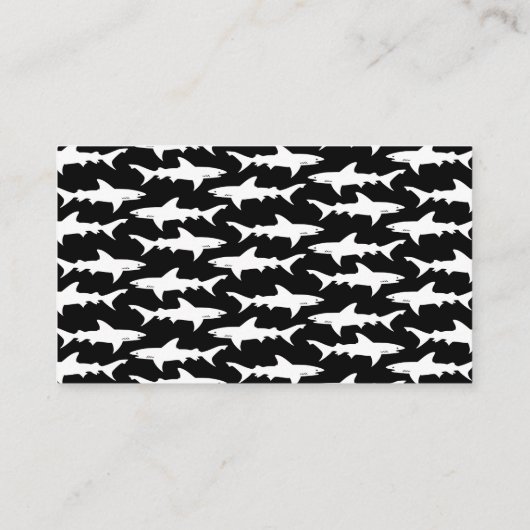 Grote witte haai Captain Scuba Vist boot Visitekaartje (Achterkant)