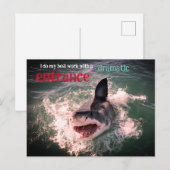 Grote witte haai doorbreken feestdagenkaart (Voorkant / Achterkant)