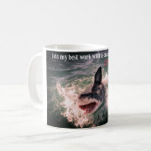 Grote witte haai doorbreken koffiemok (Voorkant links)