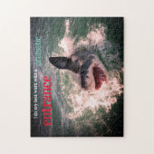 Grote witte haai doorbreken legpuzzel (Verticaal)