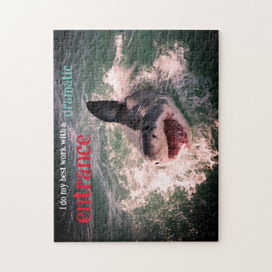 Grote witte haai doorbreken legpuzzel (Verticaal)