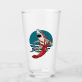 Grote witte haai en reuzeninktvis glas (Voorkant)