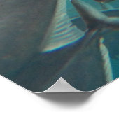 Grote witte haai en vis onderwater landschap poster (Hoek)