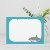 Grote witte haai flat panel bedankkaart kaart (Staand voorkant)