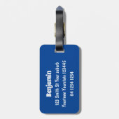 Grote witte haai gemiddelde cartoon illustratie bagagelabel (Achterkant verticaal)