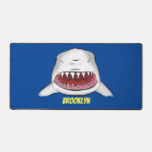 Grote witte haai gemiddelde cartoon illustratie bureaumat (Voorkant)