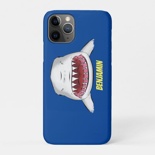 Grote witte haai gemiddelde cartoon illustratie Case-Mate iPhone case (Achterkant)