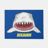 Grote witte haai gemiddelde cartoon illustratie deurmat (Voorkant)