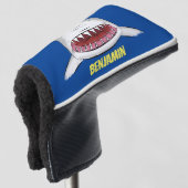 Grote witte haai gemiddelde cartoon illustratie golfheadcover (3/4 voorkant)