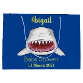 Grote witte haai gemiddelde cartoon illustratie groot cadeauzakje (Achterkant)