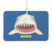 Grote witte haai gemiddelde cartoon illustratie luchtverfrisser (Achterkant)