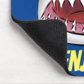 Grote witte haai gemiddelde cartoon illustratie muismat (Hoek)