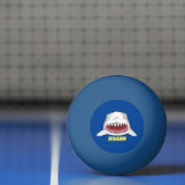 Grote witte haai gemiddelde cartoon illustratie pingpongbal (Net)