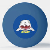 Grote witte haai gemiddelde cartoon illustratie pingpongbal (Achterkant)