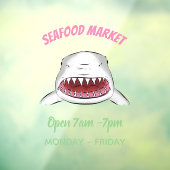 Grote witte haai gemiddelde cartoon illustratie raamsticker (Vel 3)