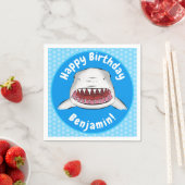 Grote witte haai gemiddelde cartoon illustratie servet (Insitu)