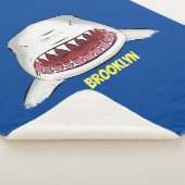 Grote witte haai gemiddelde cartoon illustratie sherpa deken (3/4)