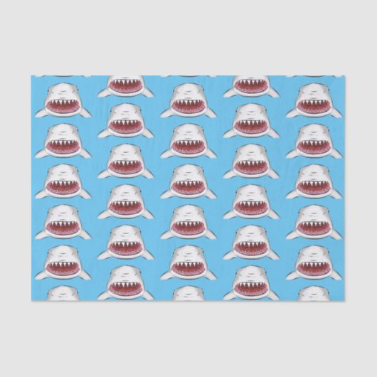 Grote witte haai gemiddelde cartoon illustratie tissuepapier (Voorkant)