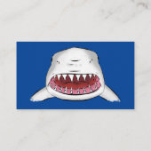 Grote witte haai gemiddelde cartoon illustratie visitekaartje (Achterkant)