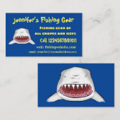 Grote witte haai gemiddelde cartoon illustratie visitekaartje (Voorkant / Achterkant)