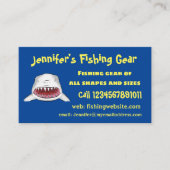 Grote witte haai gemiddelde cartoon illustratie visitekaartje (Voorkant)