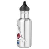 Grote witte haai gemiddelde cartoon illustratie waterfles  (Rechts)