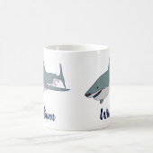 Grote witte haai gepersonaliseerd koffiemok (Center)