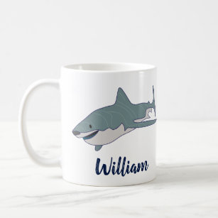 Grote witte haai gepersonaliseerd koffiemok