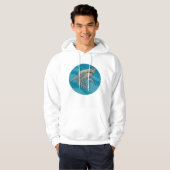 Grote witte haai hoodie (Voorkant volledig)