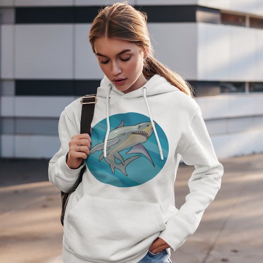 Grote witte haai hoodie