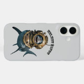 Grote witte haai in een duikhelm URM Case-Mate iPhone Case (Achterkant (horizontaal))