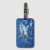 Grote witte haai in het Habitat-Bagagelabel Bagagelabel (Voorkant (verticaal))