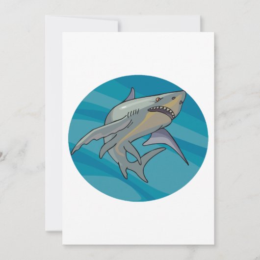 Grote witte haai kaart (Voorkant)