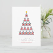 Grote Witte Haai Kerst Platte Kerstkaart (Staand voorkant)