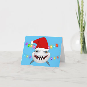 Grote witte haai kerst Wenskaart Bedankkaart