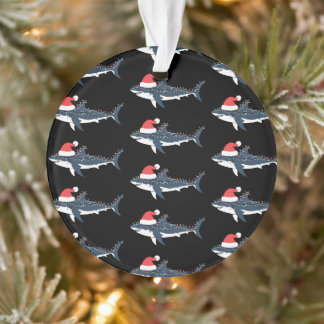 Grote Witte Haai Kerstlichten Kerstman Hoed Kerstm Ornament