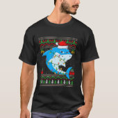Grote witte haai kerstverlichting Santa Ugly Swea T-shirt (Voorkant)