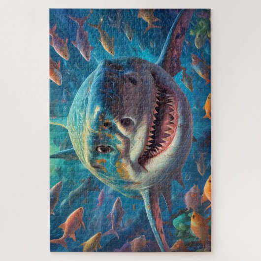 Grote witte haai legpuzzel (Verticaal)