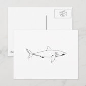 Grote witte haai (lijnkunst) briefkaart (Voorkant / Achterkant)