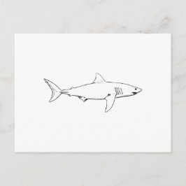 Grote witte haai (lijnkunst) briefkaart