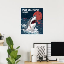 Grote witte haai met diepe zee littekens