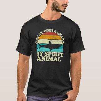 Grote Witte Haai Mijn Spirituele Dier  Vintage Vis T-shirt