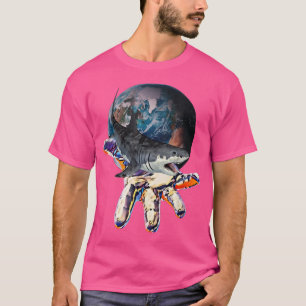 Grote witte haai Motief Haaien Roofdier kleurrijk  T-shirt