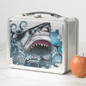 Grote Witte Haai Oceaan Golf RVS Lunchbox (In situ)
