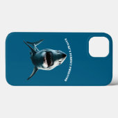 Grote witte haai onder water met open mond URM Case-Mate iPhone Case (Achterkant (horizontaal))