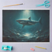 Grote Witte Haai Onderkant van de Oceaan Decoupage Tissuepapier (Craft)