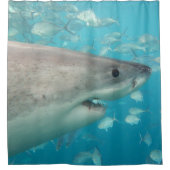 Grote witte haai Onderwater Sluit portret Douchegordijn (Voorkant)
